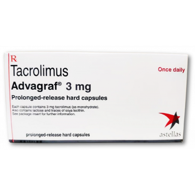 ADVAGRAF 3 MG ( TACROLIMUS ) 50 PROLONGED RELEASE HARD CAPSULES